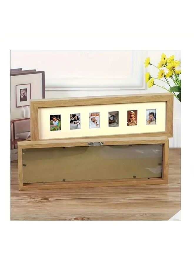 10 Holes Wooden Photo Frame for 2 Inch Pictures Wedding Home Decor Memory Display - Image 5